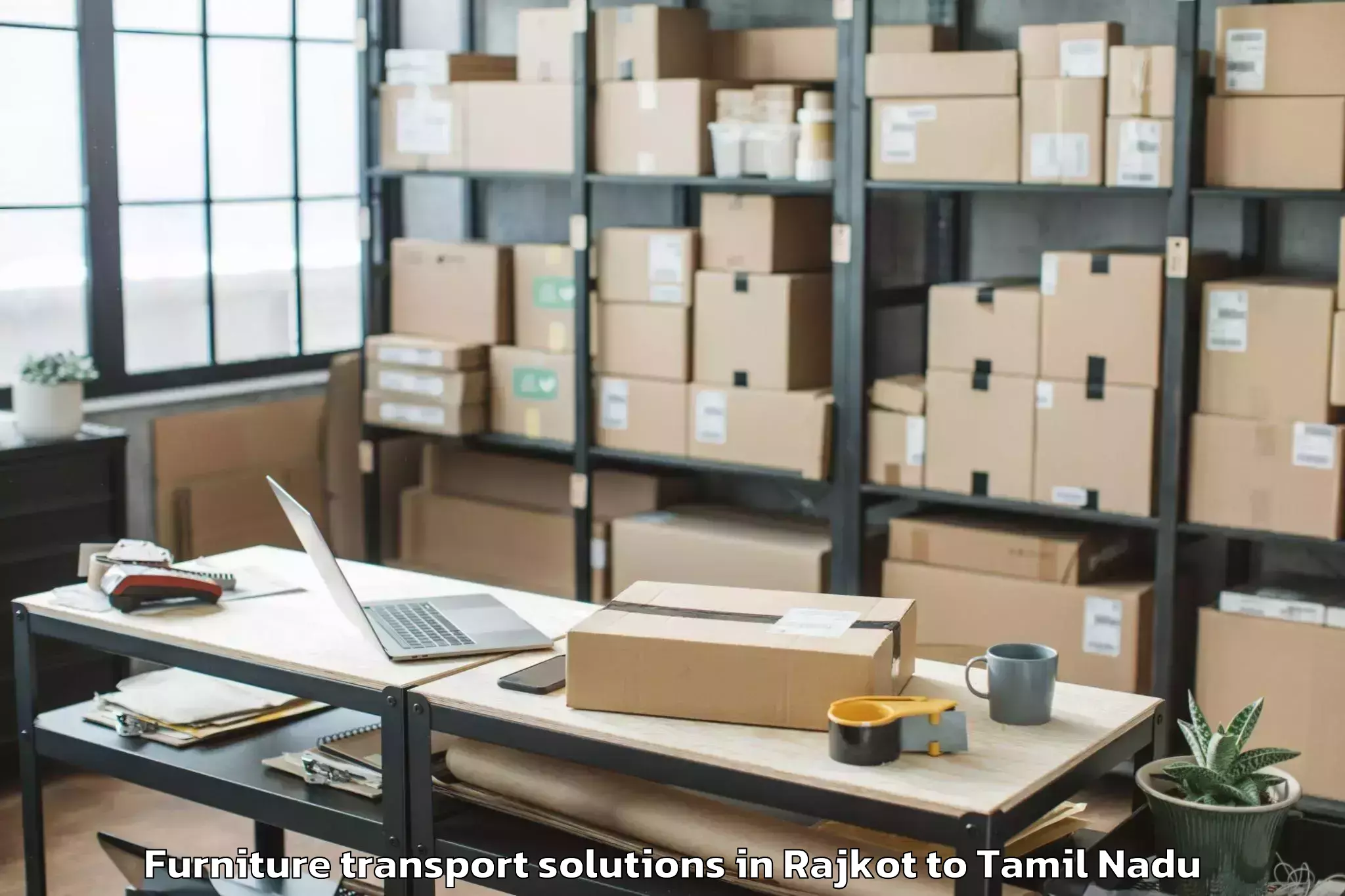 Book Rajkot to Uttamapalaiyam Furniture Transport Solutions Online